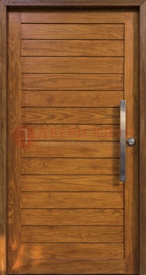 Коричневая входная дверь c МДФ панелью ЧД-02 в частный дом в Кубинке