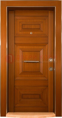 Коричневая входная дверь c МДФ панелью ЧД-10 в частный дом в Кубинке