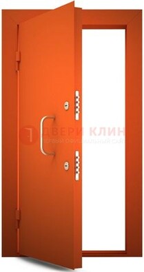 Оранжевая стальная бронированная дверь с нитроэмалью ДБ-2 в Кубинке