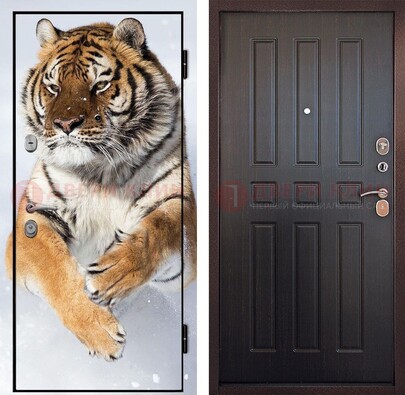 Металлическая дверь с фотопечатью тигра ДФ-1 в Кубинке