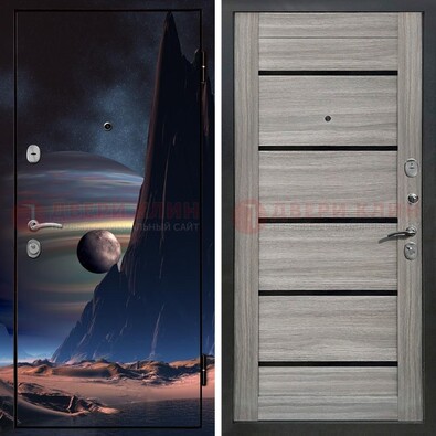 Стальная дверь с фотопечатью космоса ДФ-49 в Кубинке