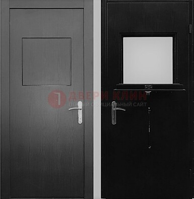 Черная стальная дверь в кассу ламинат внутри ДКС-3 в Кубинке
