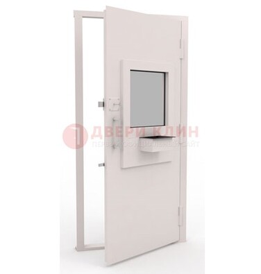 Белая металлическая дверь в кассу с нитроэмалью ДКС-4 в Кубинке