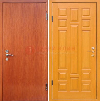 Оранжевая входная дверь с ламинатом МДФ внутри ДЛ-21 в Кубинке