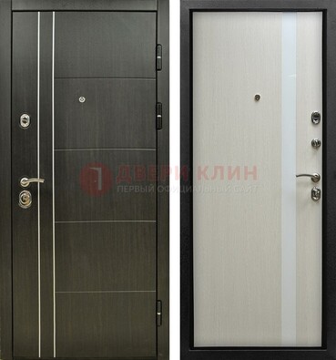 Морозостойкая темная металлическая дверь с МДФ ДМ-164 в Кубинке