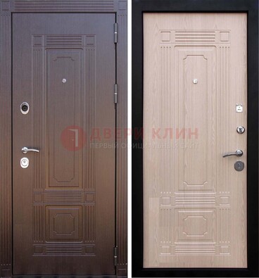 Коричневая входная дверь с МДФ ДМ-173 для кирпичного дома в Кубинке