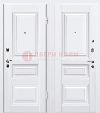 Белая металлическая дверь с МДФ ДМ-179 в Кубинке