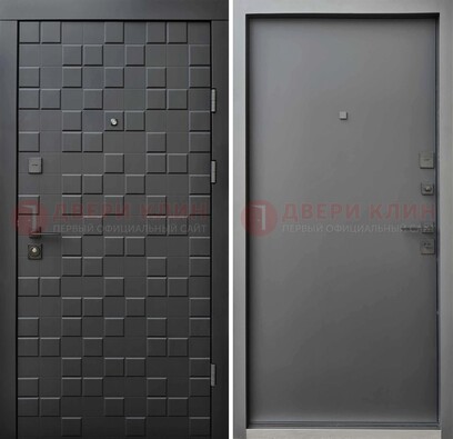 Темная стальная филенчатая дверь с МДФ ДМ-221 в Кубинке