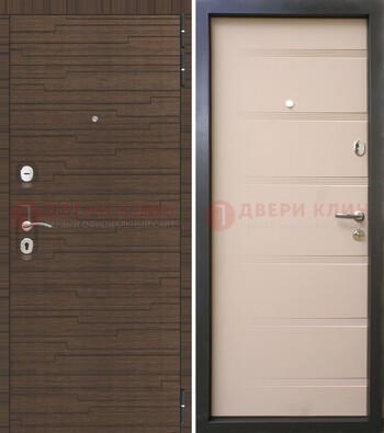 Коричневая  железная дверь c фрезерованной МДФ ДМ-248 в Кубинке
