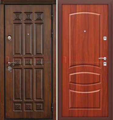 Темная металлическая дверь с МДФ и узором ДМ-364 в Кубинке