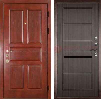 Красная металлическая дверь с МДФ в квартиру ДМ-387 в Кубинке