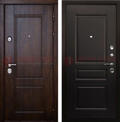 Классическая железная дверь с темными МДФ панелями ДМ-390 в Кубинке