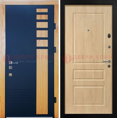Двухцветная железная дверь с МДФ в квартиру ДМ-511 в Кубинке