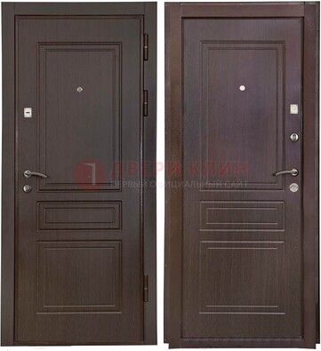Антивандальная коричневая железная дверь с МДФ ДМ-61 в Кубинке