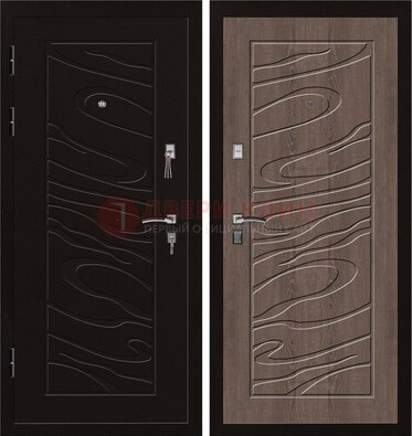Темная железная дверь с порошковым окрасом ДП-127 в Краснознаменске