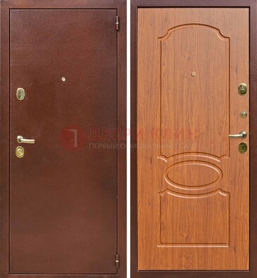 Коричневая стальная дверь с порошковым напылением ДП-137 в Кубинке
