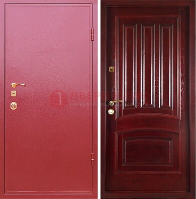 Красная металлическая дверь с порошковым напылением ДП-165 в Кубинке