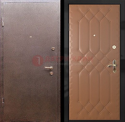 Коричневая металлическая дверь с порошковым окрасом ДП-22 в Кубинке