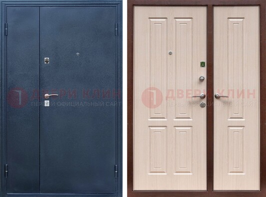 Двустворчатая стальная дверь с порошковым напылением и МДФ ДП-239 в Кубинке