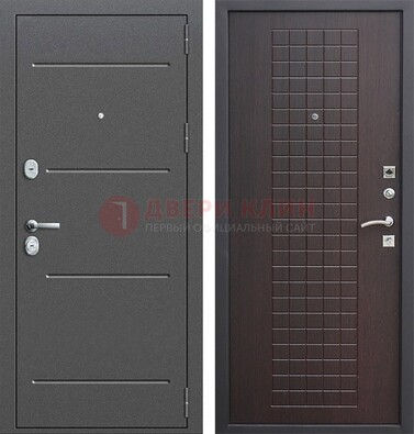 Металлическая дверь с порошковым покрытием и МДФ Махагон ДП-254 в Кубинке