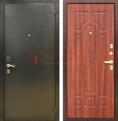 Входная темно-серая дверь с порошковой отделкой и МДФ Миланский орех ДП-281 в Кубинке
