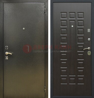 Темно-серая железная дверь с порошковым покрытием и МДФ Венге ДП-287 в Кубинке