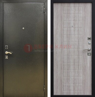 Железная темная дверь с порошковым покрытием и филенчатой МДФ ДП-297 в Кубинке