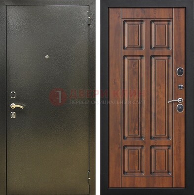 Металлическая входная темная дверь с порошковым напылением и МДФ ДП-299 в Кубинке