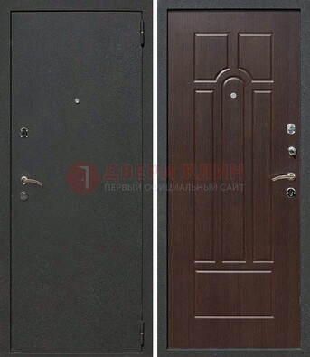 Черная металлическая дверь с порошковым окрасом ДП-47 в Кубинке