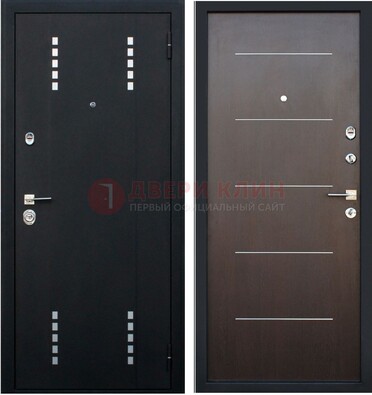 Черная металлическая дверь с порошковым окрасом ДП-62 в Кубинке