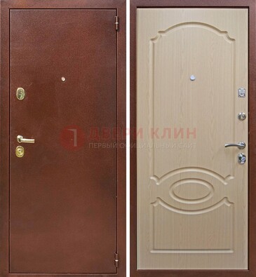 Коричневая металлическая дверь с порошковым окрасом ДП-76 в Кубинке
