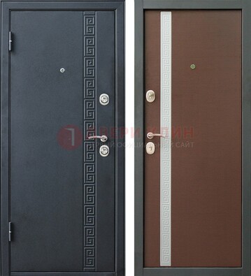 Черная стальная дверь с порошковым напылением ДП-9 в Кубинке