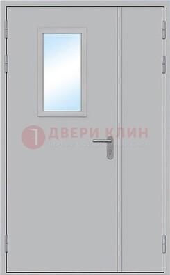 Белая входная техническая дверь со стеклянной вставкой ДПП-10 в Кубинке