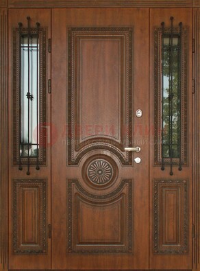 Парадная распашная стальная дверь Винорит со стеклом ДПР-106 в Кубинке
