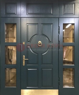 Стальная парадная дверь ДПР-64 со стеклопакетом в Кубинке