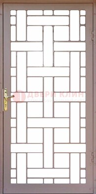 Коричневая металлическая решетчатая дверь для дома ДР-47 в Кубинке
