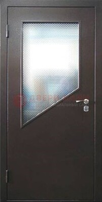 Стальная дверь со стеклом ДС-5 в кирпичный коттедж в Кубинке
