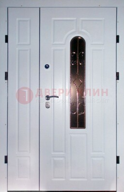 Входная дверь Винорит со стеклом в белом цвете ДСК-277 в Кубинке