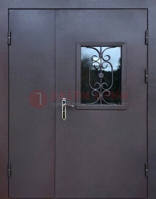 Тамбурная дверь Порошок со стеклом и ковкой ДТМ-48 в Кубинке
