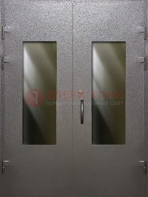 Серая тамбурная дверь со стеклянными вставками ДТМ-8 в Кубинке