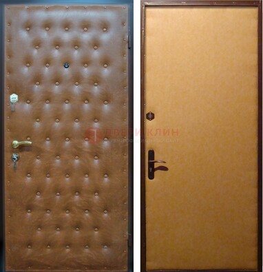 Желтая железная дверь с винилискожей ДВ-2 в Кубинке