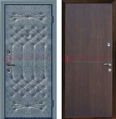 Серая металлическая дверь с винилискожей ДВ-35 в Кубинке