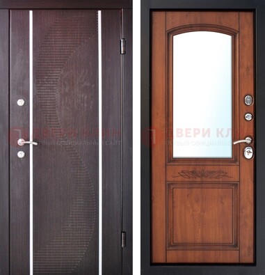 Входная дверь с МДФ и МДФ внутри с зеркалом ДЗ-88 в Кубинке
