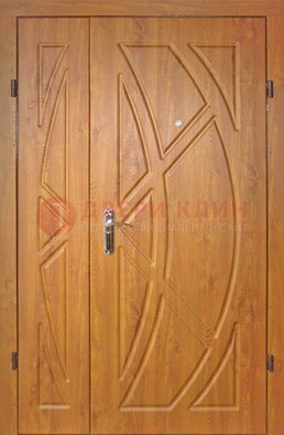Полуторная металлическая дверь с МДФ золотой дуб ПЛ-17 в Кубинке